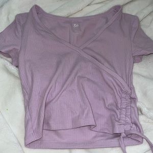 SO lilac wrap tee
